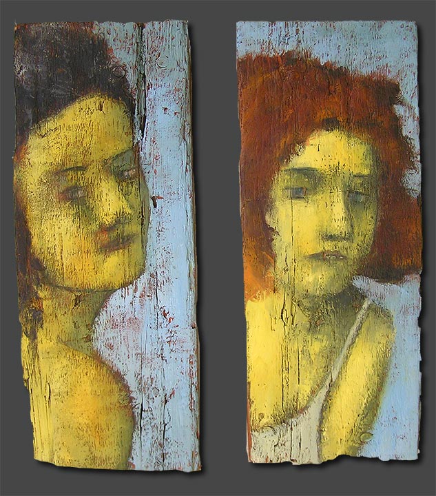 No H25 und No H26 | Öl auf Holz | je 52 x 22 cm | 2003